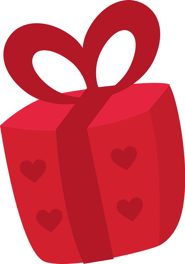 Caja de regalo con corazones