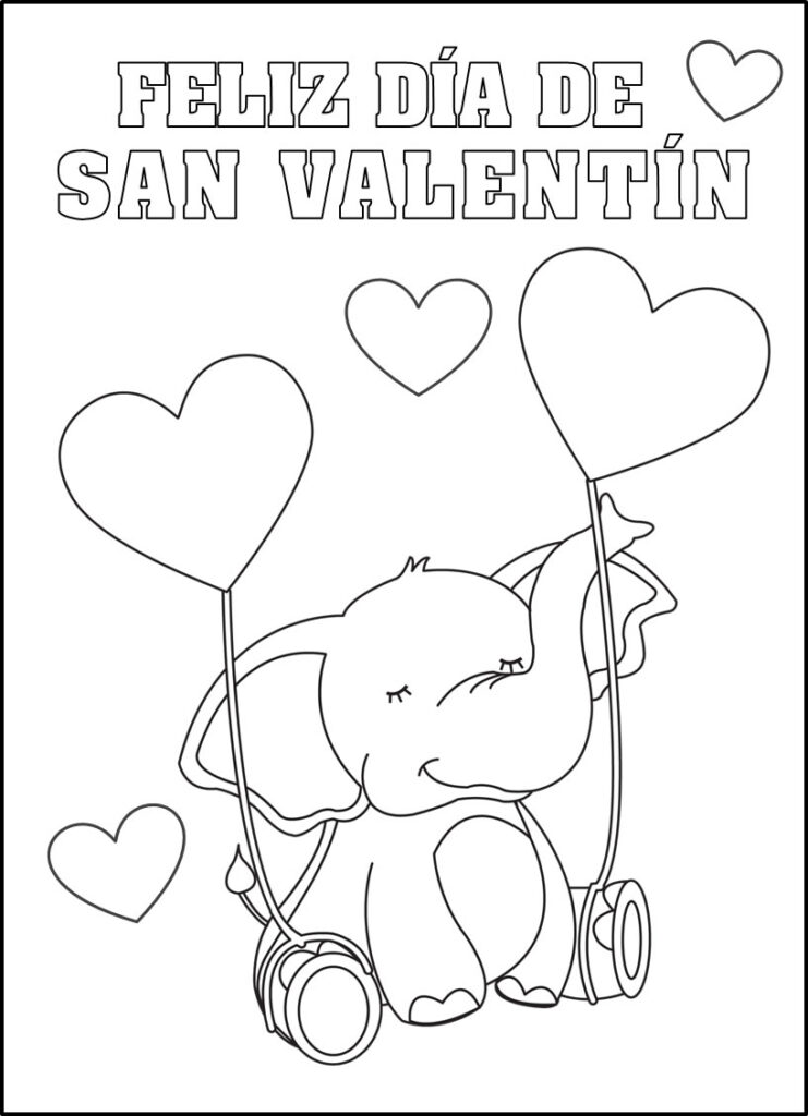 imágenes de San Valentín para colorear