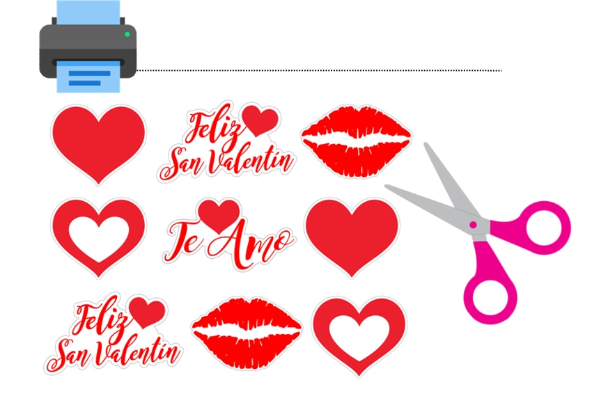 toppers para cupcakes de San Valentín